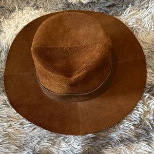 UNISEX Brown Suede Hat